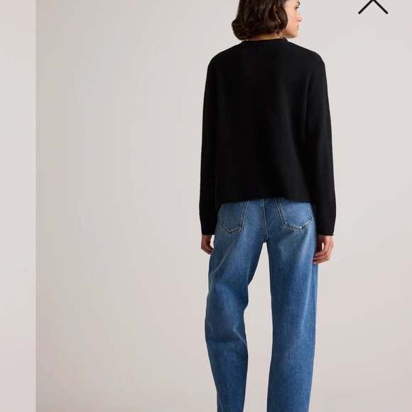 Quince Women's Black Crew Neck Sweater - Picture 3 of 5